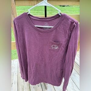 Ivory Ella Long Sleeve Tee in Plum